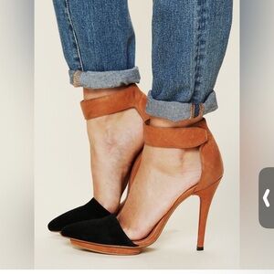 Free People x Jeffrey Campbell Black and Tan Heels